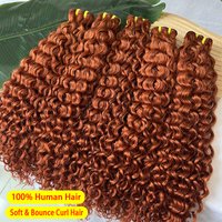 #350 Orange Ginger Colored Deep Curly Bundles Human Hair 100% Unprocessed Raw Virgin Hair Weave Extensions Curly 100g/1PC