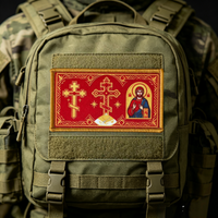 Orthodox Christian Cross Printing Patch Tactical Vest Hook&Loop Patches for Clothing Backpack Decorative Badge Stickers Armband