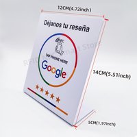 NFC Tap Card Stand German French Spanish English 4 Version Google Review NFC Stand NFC Table Display for Restaurant