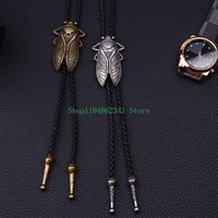 Carved Cicada Buckle Decors Bolo Tie for Men Women Bridegroom Wedding Necklace Western Cowboy Necktie Bolo Tie for Shirt