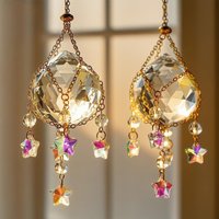 Transparent Crystal Glass Sun Catcher Detachable Spherical Sun Catcher Prism Ball Stainless Steel Chain Decoration