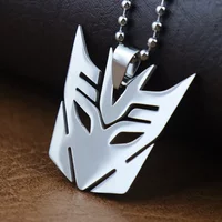 Trendy Simple Autobots Pendant Popular Movie Optimus Prime Decepticon Logo Necklace for Men Gift Popular Charm Jewelry Wholesale