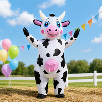 Inflatable Cow Costume for Adults, Funny Blow Up Cow Suit, Animal Cosplay Outfit for Halloween Party Carnival Festival