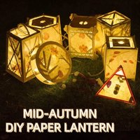 Chinese Style Lantern Making Kits Mid-autumn Festival Traditional Paper Lantern Handmade Wooden Diy Material Bag for Children