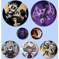 Game-M-Murder Drones N V J Badges 25 32 44 58 75 Mm Round Cosplay Pin Bag Decor Fans Collect Friends Gifts Brooch Souvenir