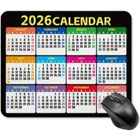 2026 calendar game mouse pad with anti-slip rubber Square table mat colorful month markings suitable for home and office gifts