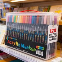 24-120 Colors Dual Tip Acrylic Marker Pens Set Brush Paint Markers for Rock Painting, Canvas, Wood Ceramic Art Supplies for Kids