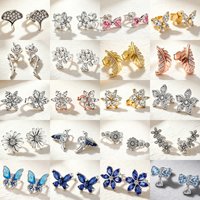 New 925 Silver Butterfly Kingfisher Swallow Leaf Earrings Suitable for Women's Festivals Exquisite Fashion Charm Jewelry Gifts