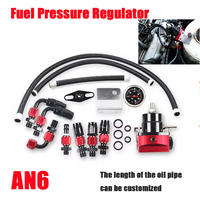 Adjustable FPR AN6 Fitting EFI Fuel Pressure Regulator For 7MGTE MKIII with Hose Line Fittings Oil 100psi Gauge Universal