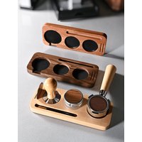Coffee Tamper Mat Station Stand Portafilter Holder Support Base Rack solid Wood For 51MM 54MM 58MM Barista Espresso Accessories