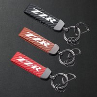 FOR KAWASAKI ZZR250 ZZR400 ZZR600 ZZR1100 ZZR1100D ZZR1200 ZZR1400 Carbon Fiber Patterned Motorcycle Keychain Metal Keyring