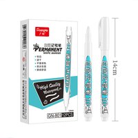 12Pcs Box White Permanent Marker Pen for Fabric Wood Leather Alcohol-Based Oily Waterproof Graffiti Gel Pen for Tire Painting