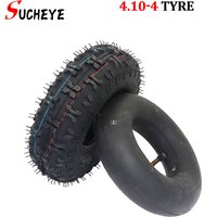 4.10-4 Pneumatic Tires outer tire 4.10/3.50-4 Inner Tube for ATV Quad Go Kart 47cc 49cc Chunky Fit All Models 4" 4 Inch Tyre