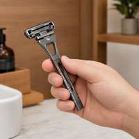 RZACLEA 4Layer Half-Blade DE Safety Razor Luxury Safety Razor with Metal Stand Classic Reusable Manual Shaver Men Grooming Gifts