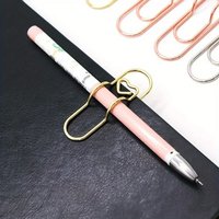 4Pcs Heart Pen Clips, Multifunctional Paper Clip Pen Holder Buttons, Notebook Pen Fixing Office Stationery Accessories