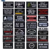 Text Patches for Clothes Embroidered Badges on Backpack Clothing Stickers Sewing DIY Decoration Applique Stripes Hook&Loop Patch
