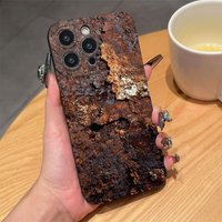 Black Rust Texture Pattern Silicone Phone Case For iPhone 17 16 15 Pro Max 14 13 12 11 Pro 17Air 16E XS X XR 7 8 Plus Soft Cover