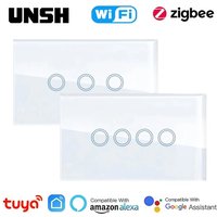 1 2 3 4 gang Tuya ZigBee WiFi US Smart Light Switch Touch Switch With Neutral Wire Smart Life Control Via Alexa Google Home image 4