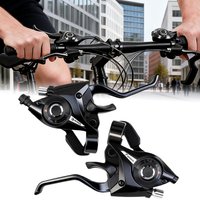 For Shimano ST-EF51 3x7 3x8 Speed Shifter Brake Lever Combo Set for Mountain Bike MTB V Brake Black Trigger Shift Levers