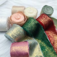 Sparkling Ribbon Chiffon Silk With Hand Torn Raw Edge Bouquet Bridal Gift Packaging Ribbon Wedding Decoration DIY Crafts