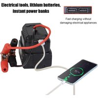 For Makita Car Battery Jump Starter Lithium Emergency Power Bank with Thickened Copper Clips with Dual USB Charging Ports