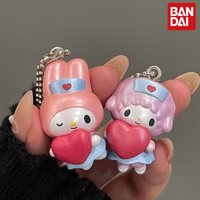 Bandai Sanrio Nurse Heart Gashapon Keychain - Hello Kitty Kuromi My Melody Cinnamoroll Cartoon Figure Bag Pendant Decor