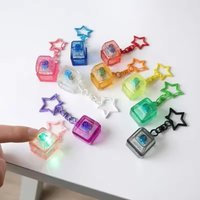 Pentagram Pendant Mechanical Keyboard Button Keychain Fingertip Fidget Toy Stress Relief Desk Gadget for Adults Office EDC Gift