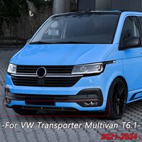 Glossy Black Car Front Bumper Lip Splitter Diffuser For VW Transporter Multivan T6.1 2020-2024 3pcs Car Accessories Tuning