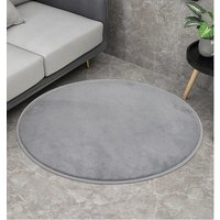 VIKAMA Solid-Color Flannel Round Carpet For Living Room Coffee Table Pad Memory Foam Foot Pad Hanging Basket Pad Home Decoration