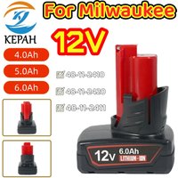 For Milwaukee M12 Battery 12V 3.0-6.0Ah for 48-11-2410 48-11-2420 48-11-2411 Lithium-ion Replacement Battery for Power Tools