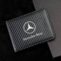 Men Wallet Car Logo PU Leather Coin Purse Personalised ID Card Holder For Mercedes Benz W203 W211 W212 W201 W210 W108 W206 W220