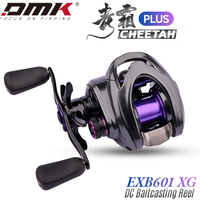 DMK CHEETAH PLUS EXB601 XG DC Baitcasting Reel - Loud Clicker Electronic Brake, Long Cast Reel for Bass Mandarin Fish Micro Fish
