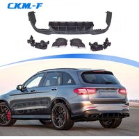 PP Rear Bumper Lip Diffuser with Exhaust Tips for Mercedes Benz GLC X253 Sport GLC 300 GLC250 GLC43 2017-2019 Auto Bodykits