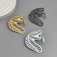 Original design cobra stainless steel gold-plated brooch, waterproof and non-fading lapel pin, men's suit accessories