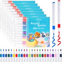 12/24/36 Colors Acrylic Paint Pens Medium Tip 8 Sets Markers for Pumpkin Rock Wood Canvas Ceramic Glass Metal DIY Crafts Gifts