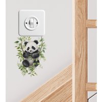 Cute Baby Panda Vinyl Wall Art Switch Stickers Aesthetic Room Decoration for Home Nursery Kids Bedroom Animal Anime Poster