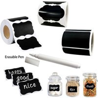 120 Pcs 1 Roll Removable Spice Sticker with Erasable Pen Waterproof Label Sticker Home Kitchen Decoration Jar Bottle Tag Sticker