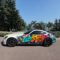 2pcs Graffiti Roar, Durable, Fade-resistant, Enhance Vehicle Aesthetics With Bold Artistic Design Car Vinyl Wraps