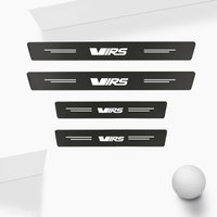 Car Door Sill Protector Stickers 4pcs Leather Carbon For Skoda VRS Fiber Decor Decal Threshold