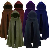 Men Ancient Hooded Cloak Adult Medieval Hunter Archer Cape Wizard Celtics Warrior Coat Cosplay Clothing Stage Drama Costume S-3X