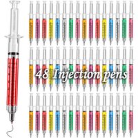 48pcs Injection Type Ball Point Pen Doctor Nurse Gift Liquid Pen Color Syringe Pens Wholesale