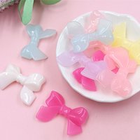 10pcs 33*24mm Macaron DIY Semi Transparent Jelly Color Acrylic Bowknots Beads Butterlry Beading Pendants Handmade Materials