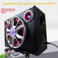 12-Inch Square Car Subwoofer High-end Remote Control Card Bluetooth Lights Car Stereo 12V24V220V Wear Parts