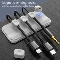 Cable Organizer Magnetic Cable Management USB Cable Holder Silicone Flexible Desktop Clips For Mouse Wire Organizer Line Holder