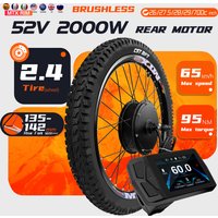AliExpress LITTLE TT 52V 2000W Electric Bike Conversion Kit with 2.4tire Brushless Rear Hub Motor Wheel with LCD Display For Ebike Conversion Kit