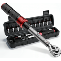 MoveCrab Professional 15Pcs 1/4 Inch Dual Direction Bicycle Torque Wrench Set 2-20N.m Mechanical Kit for Precision Bike Repair