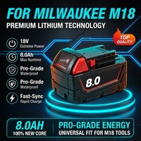 Für den Original Milwaukee M18 18V 8.0Ah Ersatz-Lithium-Akku M18 48-11-1815 48-11-1850 2604-22 Elektrowerkzeug-Akku