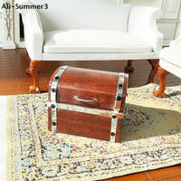 【S3y】Retro 1:12 Dollhouse Toy Openable Treasure Chest Storage Box Miniature Furniture Model Play House Toy Decor Kid Gifts