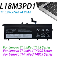 L18M3PD1 Laptop Battery 57WH For Lenovo ThinkPad T14S T490S T495S Series L18C3PD1 L18L3PD1 L18M3PD2 02DL013 02DL01 L18C3PD2