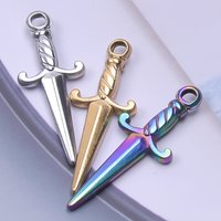 Mix Small Stainless Steel Sword Charms For Jewelry Making Vintage Pendant Y2k Accessories DIY Earrings Dijes Para Hacer Pulseras